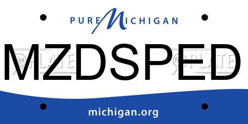 MZDSPED Michigan License Plate