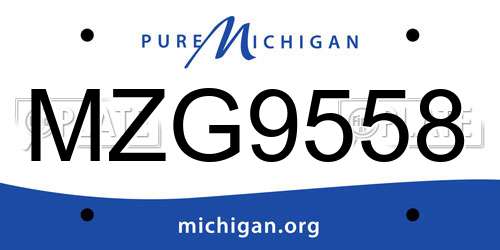 MZG9558 Michigan License Plate