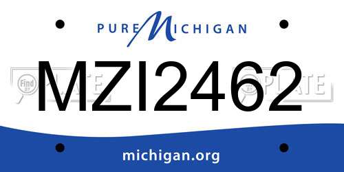MZI2462 Michigan License Plate