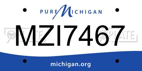 MZI7467 Michigan License Plate