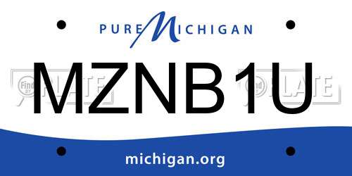 MZNB1U Michigan License Plate
