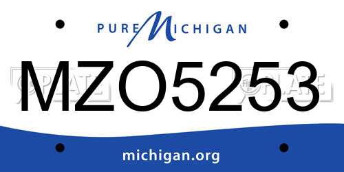 MZO5253 Michigan License Plate