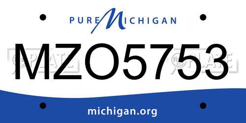 MZO5753 Michigan License Plate