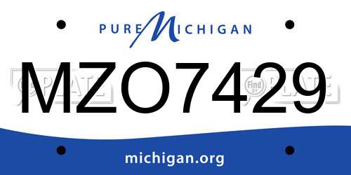 MZO7429 Michigan License Plate