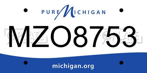 MZO8753 Michigan License Plate