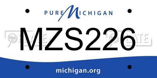 MZS226 Michigan License Plate