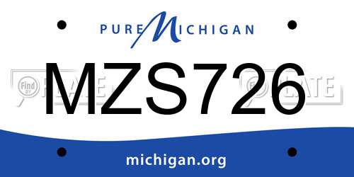 MZS726 Michigan License Plate