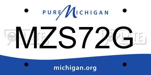 MZS72G Michigan License Plate