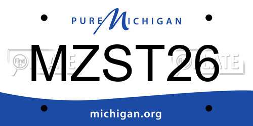 MZST26 Michigan License Plate