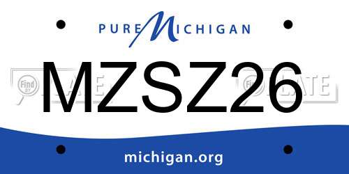 MZSZ26 Michigan License Plate