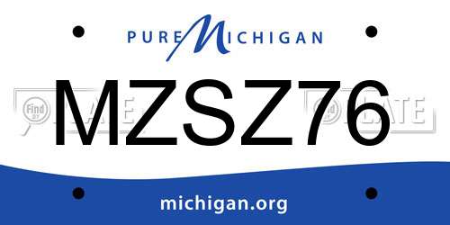 MZSZ76 Michigan License Plate
