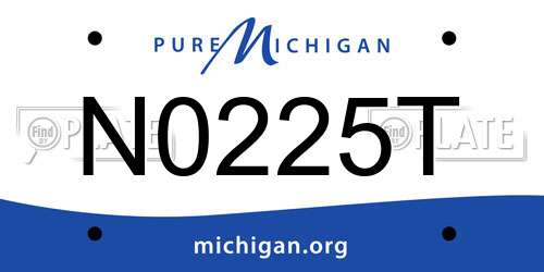 N0225T Michigan License Plate