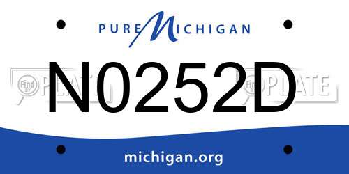 N0252D Michigan License Plate