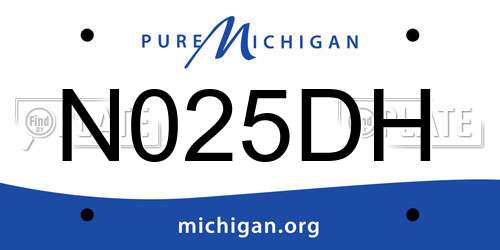 N025DH Michigan License Plate