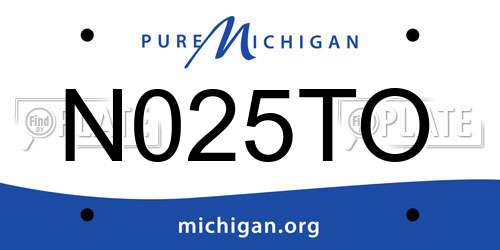 N025TO Michigan License Plate