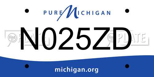 N025ZD Michigan License Plate