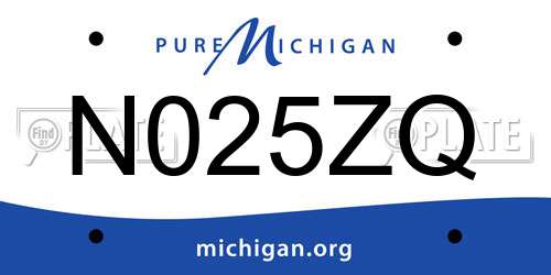 N025ZQ Michigan License Plate