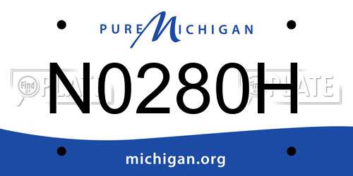 N0280H Michigan License Plate