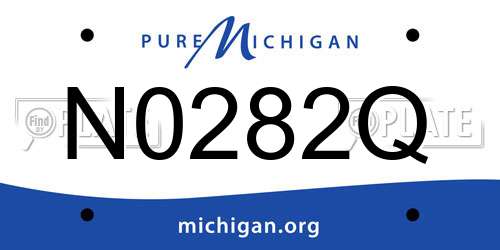 N0282Q Michigan License Plate