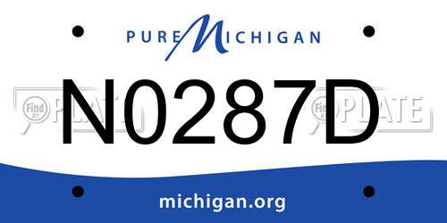 N0287D Michigan License Plate