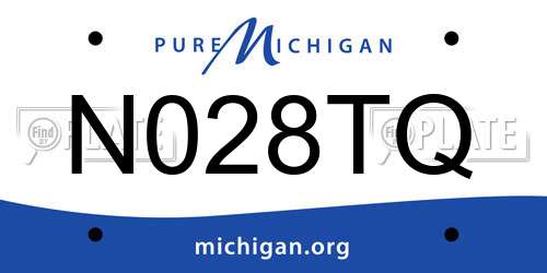 N028TQ Michigan License Plate