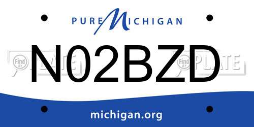 N02BZD Michigan License Plate