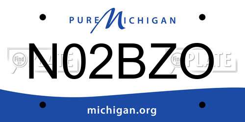 N02BZO Michigan License Plate