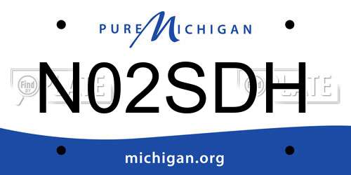 N02SDH Michigan License Plate