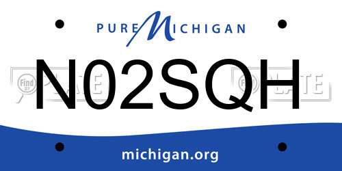 N02SQH Michigan License Plate