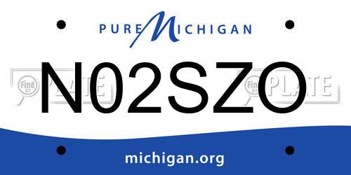 N02SZO Michigan License Plate