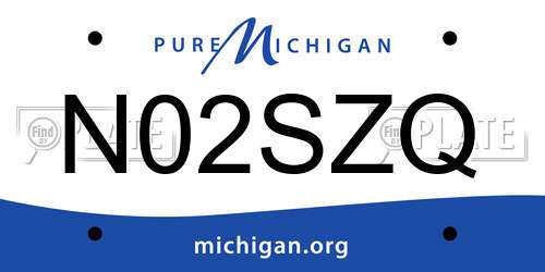 N02SZQ Michigan License Plate