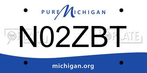 N02ZBT Michigan License Plate