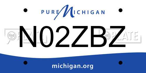 N02ZBZ Michigan License Plate