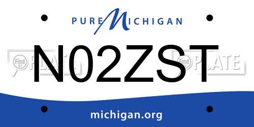 N02ZST Michigan License Plate