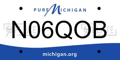 N06QOB Michigan License Plate