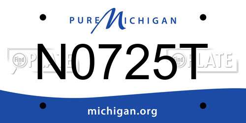 N0725T Michigan License Plate