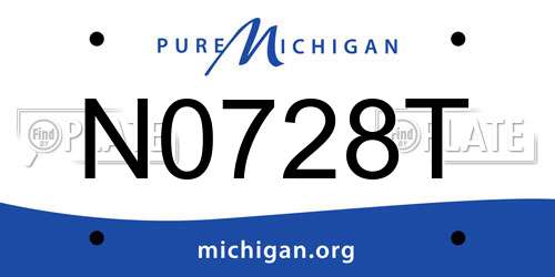 N0728T Michigan License Plate