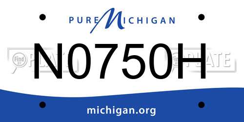 N0750H Michigan License Plate