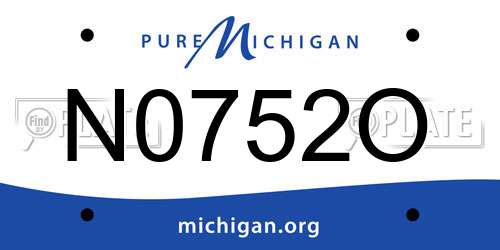 N0752O Michigan License Plate