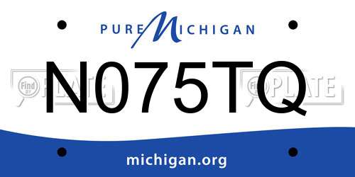 N075TQ Michigan License Plate