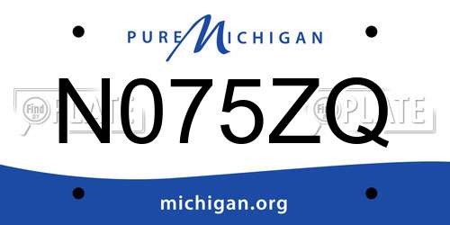 N075ZQ Michigan License Plate