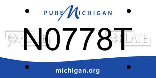 N0778T Michigan License Plate
