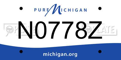 N0778Z Michigan License Plate