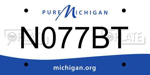 N077BT Michigan License Plate