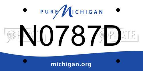 N0787D Michigan License Plate