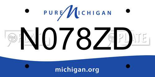 N078ZD Michigan License Plate