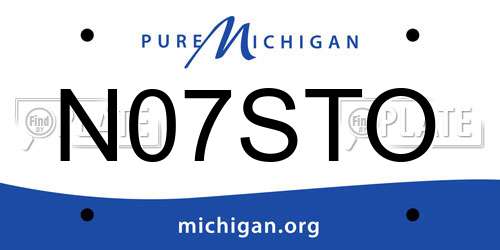 N07STO Michigan License Plate