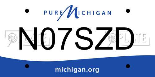 N07SZD Michigan License Plate