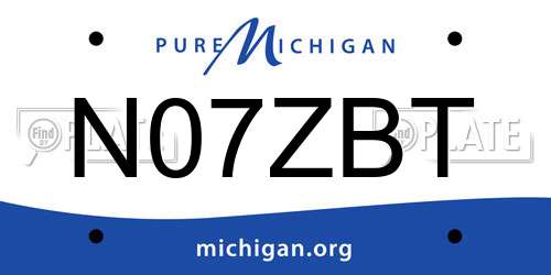 N07ZBT Michigan License Plate