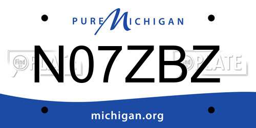 N07ZBZ Michigan License Plate